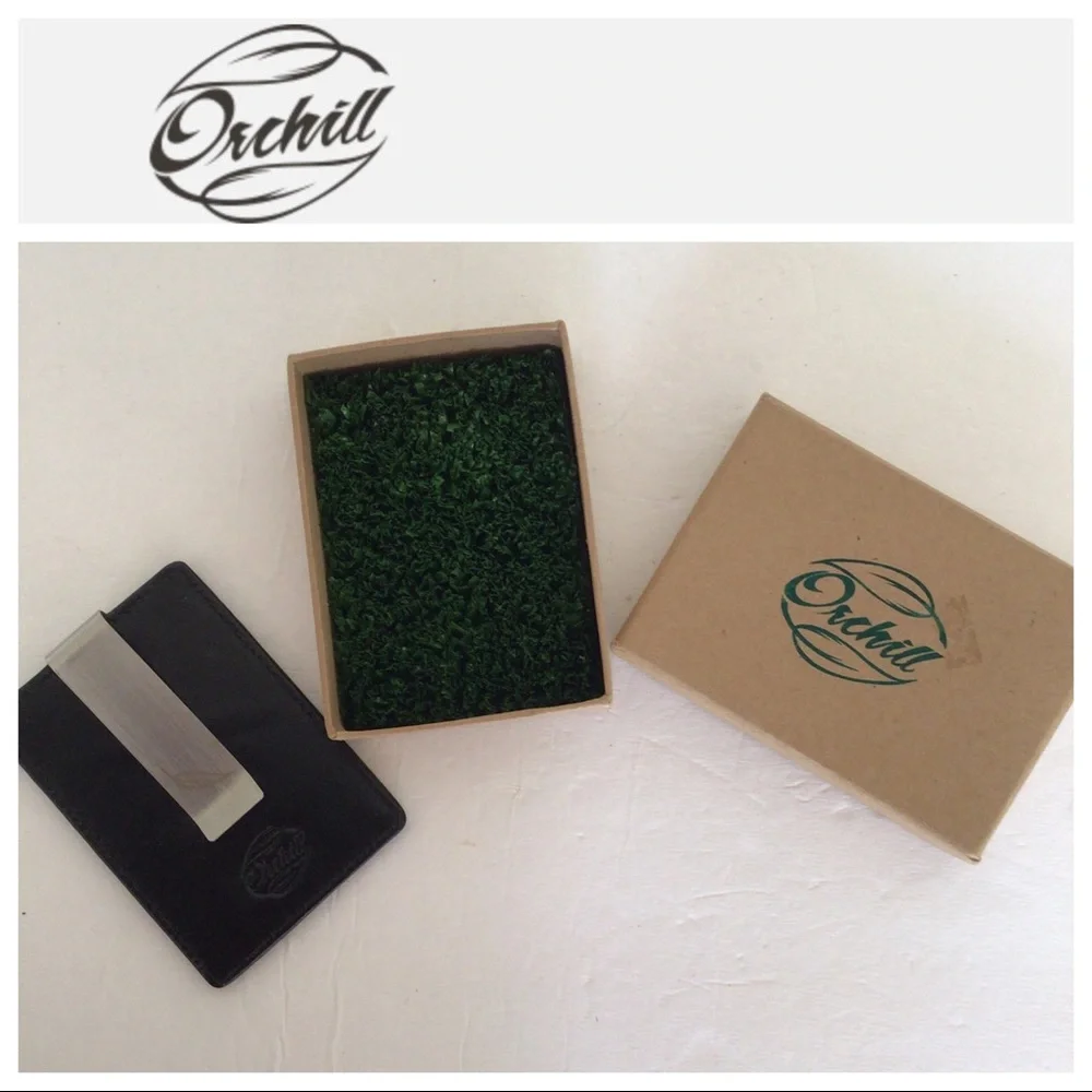 ORCHILL BLACK LEATHER CARD HOLDER WALLET NWOT